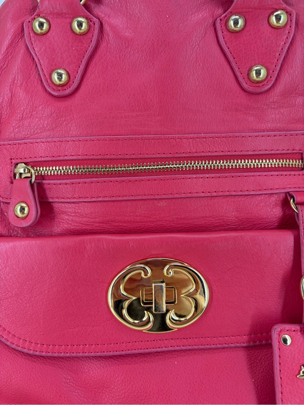 Emma Fox Hot Pink Leather with Gold Hardware shoulder bag - Picture 3 of 12